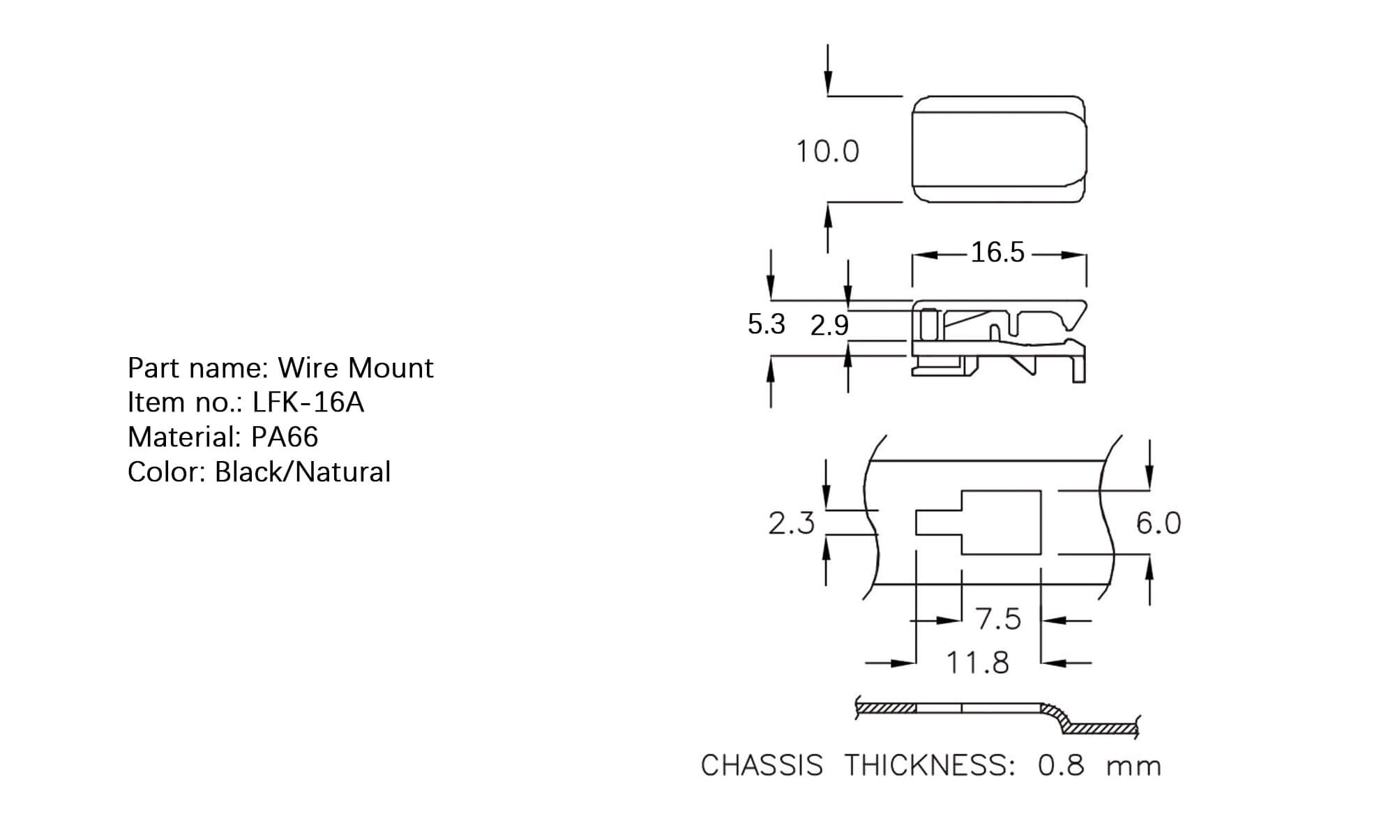 Plastic Wire Mount LFK-16A